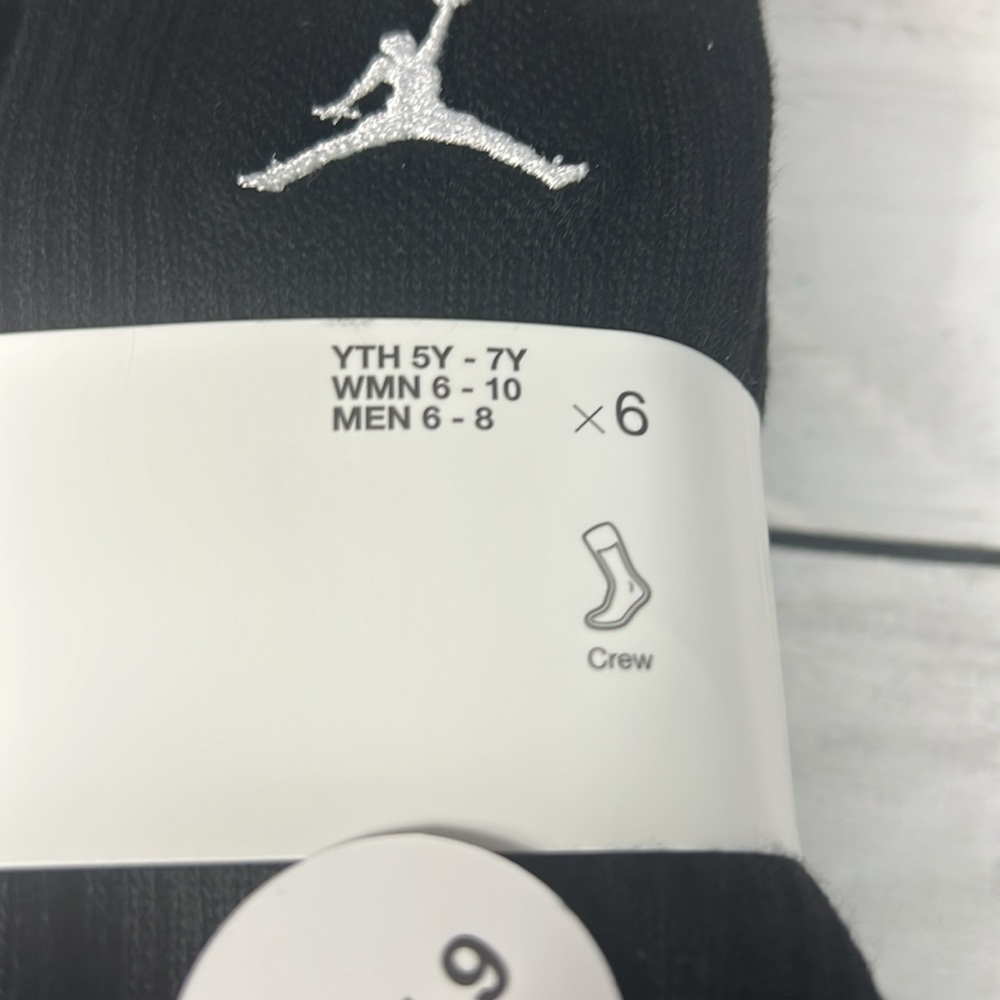 Nike Jordan Boys Crew Socks (6-Pack) | Size YTH 5Y–7Y
WMN 6-10/ Men 6-8 - Picture 7 of 7